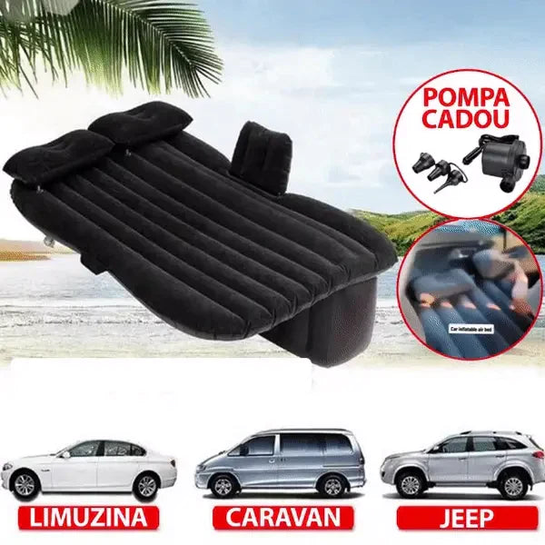 ????LICHIDARE DE STOC???? Saltea Gonflabila Pentru Masina, Usor De Umflat, 2 Perne Incluse + CADOU Pompa De Umflat