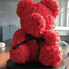 CADOU de Valentine's Day: Ursulet din trandafiri de sapun in cutie cadou, Inaltime 25cm