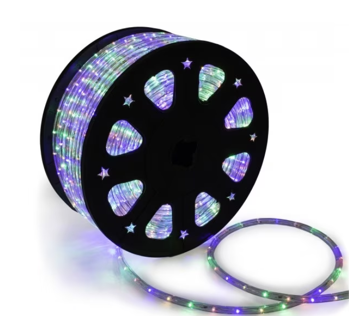 INSTALATIE DE CRACIUN TIP FURTUN LUMINOS , PENTRU EXTERIOR , LUNGIME 20 METRI , 8 JOCURI DE LUMINI , CONTROLER INCLUS , LUMINA MULTICOLOR