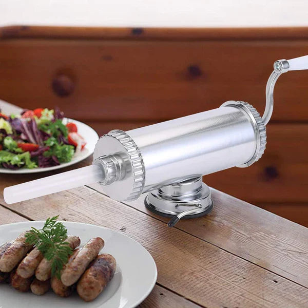 Aparat De Umplut Carnati, Orizontal, 3 Palnii Dimensiuni Diferite, Aluminiu Rezistent, 2.5 Kg Capacitate