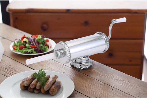 Aparat De Umplut Carnati, Orizontal, 3 Palnii Dimensiuni Diferite, Aluminiu Rezistent, 1.5 Kg Capacitate