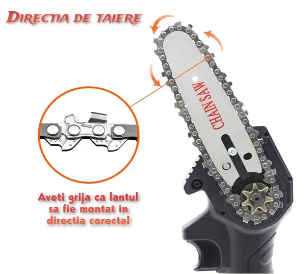 Drujba Electrica 6 inch(15cm) + 2 x Baterii 24V + 2 x Lama + 2 x Lant + Incarcator
