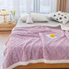 MODEL NOU: Patura Cocolino Groasa Dubla, Super Soft, Tip Tricotaj, cu Blanita, 200 x 230 cm