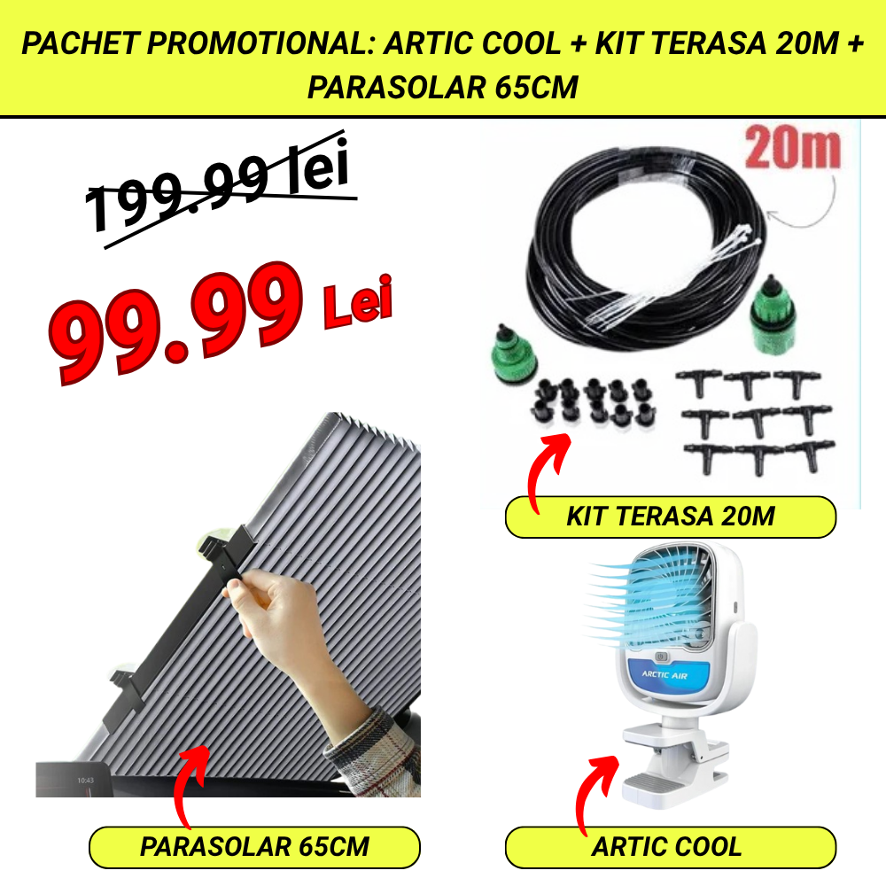 Pachet Promotional: Artic Cool + Kit Terasa 20m + Parasolar 65 cm