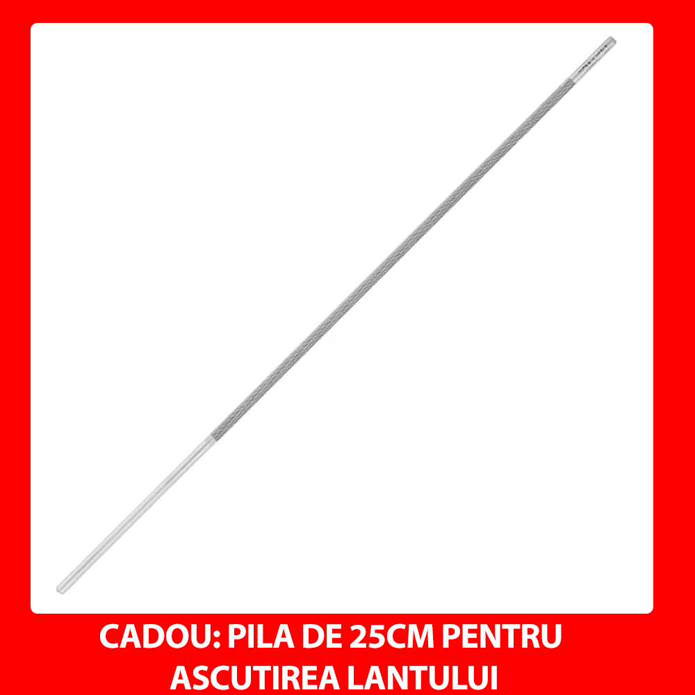 Pachet PROMO: Mini Fierastrau Electric Cu Acumulatori 24V, 2x Baterie + 2x Lant + 2x Lama, 4 Inch + CADOU pila 25cm