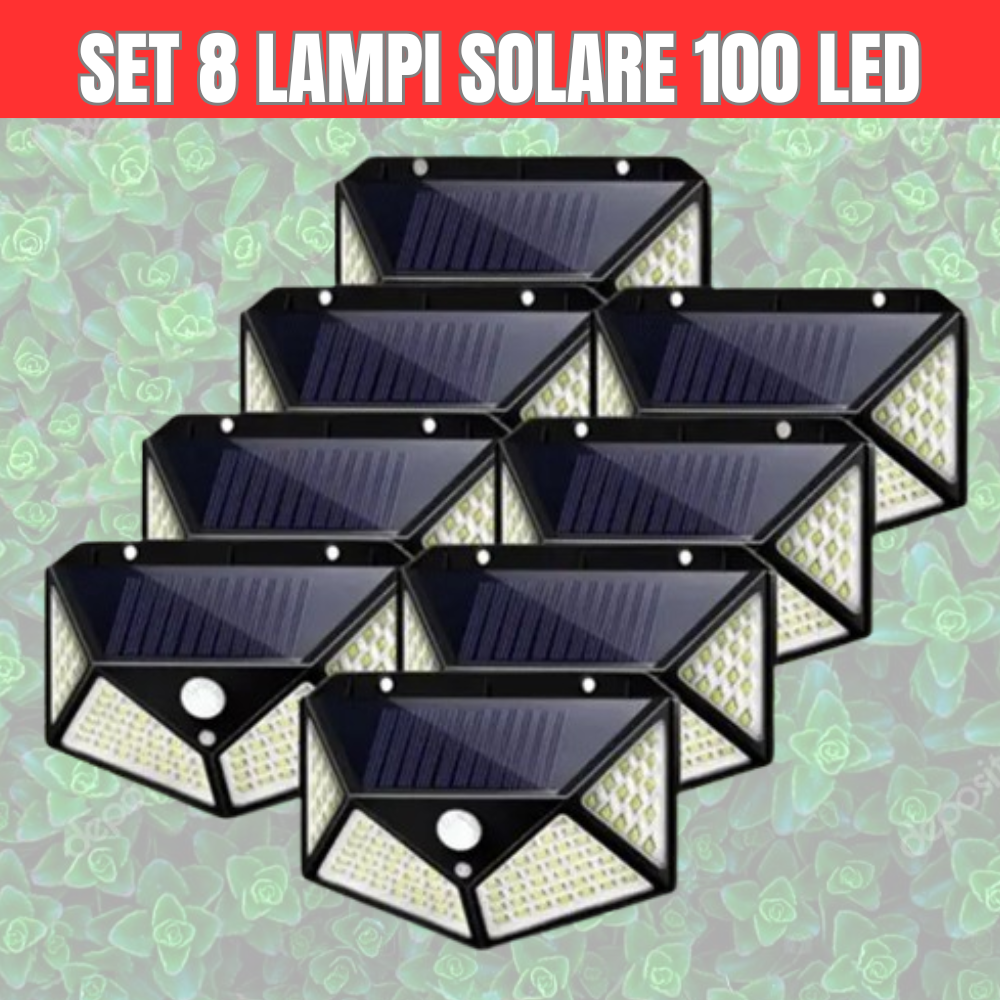 ☀️ Mega Pachet: 8 Lămpi Solare 100 LED – Lumină Puternică, ZERO Costuri!