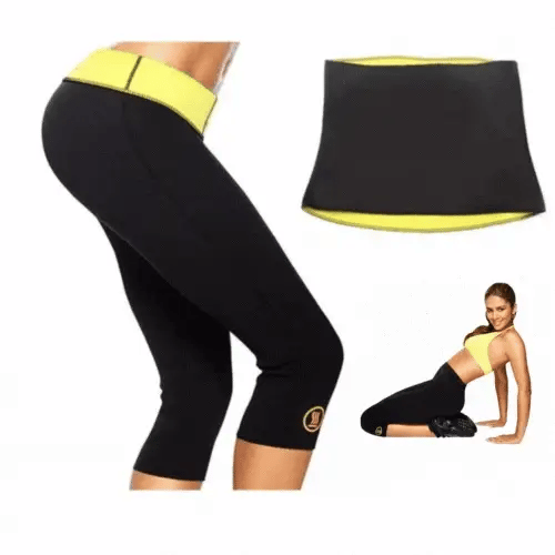 Set Fitness Din Pantaloni Si Centura Pentru Slabit , Marime S-XXL + CADOU surpriza