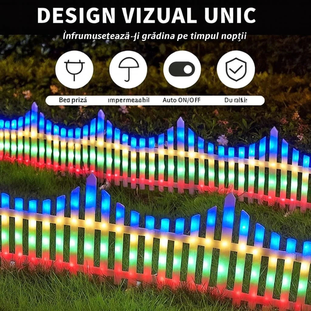 Gard Decorativ Luminos LED 3 M – Interconectabil, 160 De LED-Uri