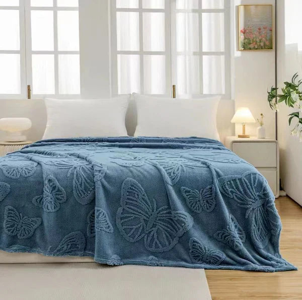 Patura Cocolino Pufoasa, Model Fluturi, Pentru Pat Dublu, 200 x 230 cm