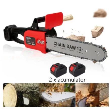 Drujba Electrica, Cu 1 x Lama 31 cm (12 INCH), 1 x Lant, 2 x Acumulator 48 V, Geanta De Transport CADOU