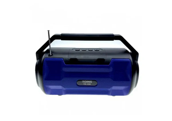 Boxa Portabila cu Radio FM, Lanterna, Incarcare Solara sau La Curent, Lumini RGB, Suport Card, Port USB