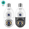 Camera Inteligenta De Supraveghere, cu 2 Lentile, Tip Bec, Conexiune Wifi, Aplicatie Telefon si Microfon Incorporat + Card 32GB Cadou