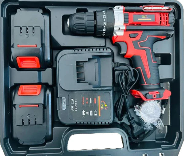 Masina de Gaurit si Infiletat, Cu 2 x Acumulatori 36V, Cu 30 Accesorii si Geanta de Depozitare