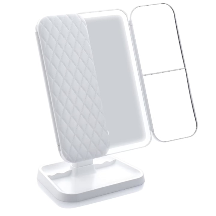 Oglindă Profesională pentru Machiaj cu LED, Zoom 2X/3X/10X, Intensitate Reglabilă, USB