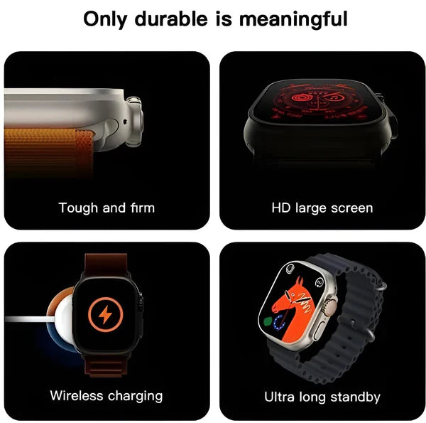 Ceas Smartwatch S9 Ultra, Deluxe Edition, Incarcare Wireless, Notificare Apel, Ritm Cardiac, Monitorizare Somn + 1 Bratara Silicon CADOU