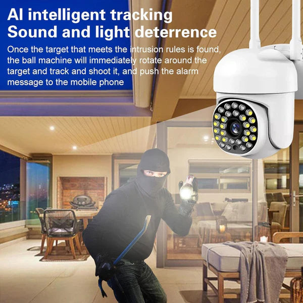 Camera De Supraveghere Jortan JT8161QJ, Cu Senzor de Miscare, Conexiune Wifi, Vizualizare Live Pe Telefon + Card 64 GB CADOU