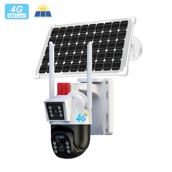 Camera De Supraveghere Smart, Cu Slot Cartela SIM si Incarcare Solara, 2 Zone de Filmare, Senzor De Detectie Miscare, Functie Night Vision+ CARD 64 GB CADOU