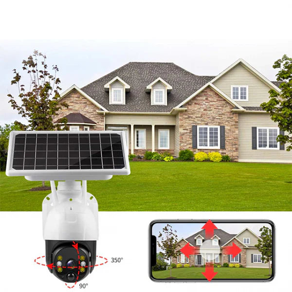 Camera de Supraveghere WiFi, Solara, Pentru Exterior, Vedere de Noapte, Grad Protectie Apa IP66, 2 Antene