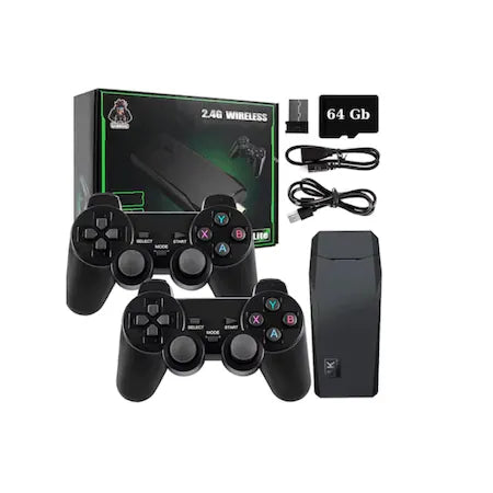 Consola jocuri tip stick, cu 10000 de jocuri incorporate, cu 2 controler wireless,  iesire HDMI, se poate conecta la TV, Box/PC/Laptop/Proiector, negru