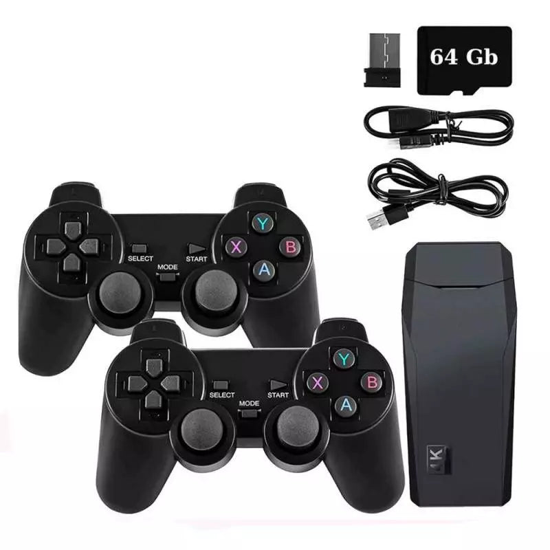 Consola jocuri tip stick, cu 10000 de jocuri incorporate, cu 2 controler wireless,  iesire HDMI, se poate conecta la TV, Box/PC/Laptop/Proiector, negru