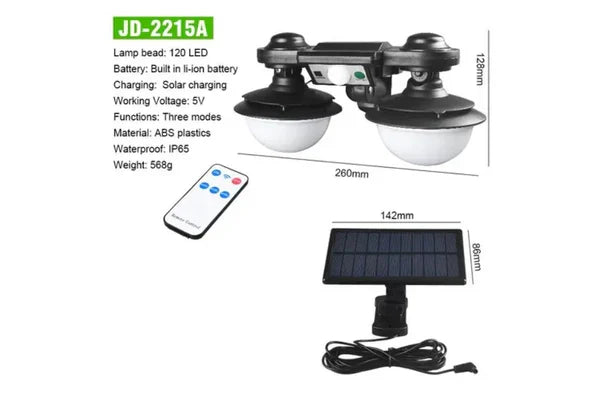Lampa Solara Cu Panou Separat, Cu Senzor de Miscare si Telecomanda, Rezistenta La Intemperii