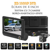 Camera auto TRIPLA Full HD cu monitor de 4 INCH pentru bord si unghi larg de filmare de 170 grade + Card 64GB