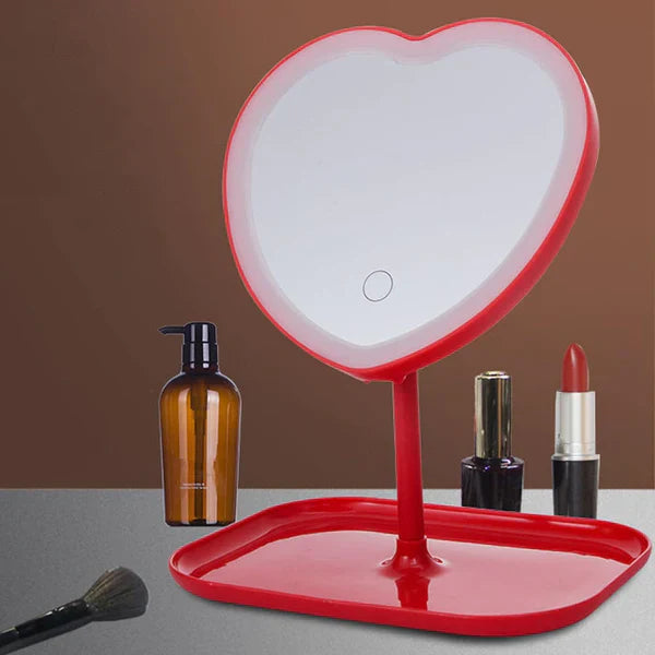 Oglinda De Machiaj, Cu Lumina LED, Incarcare USB, Lumina Reglabila, Tavita De Depozitare Inclusa