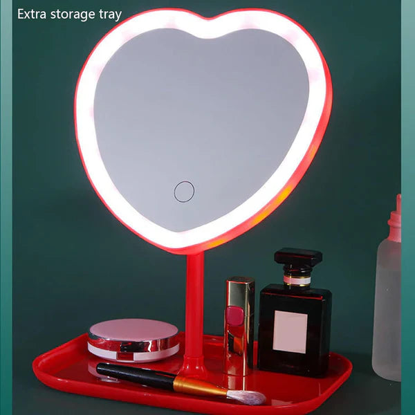 Oglinda De Machiaj, Cu Lumina LED, Incarcare USB, Lumina Reglabila, Tavita De Depozitare Inclusa