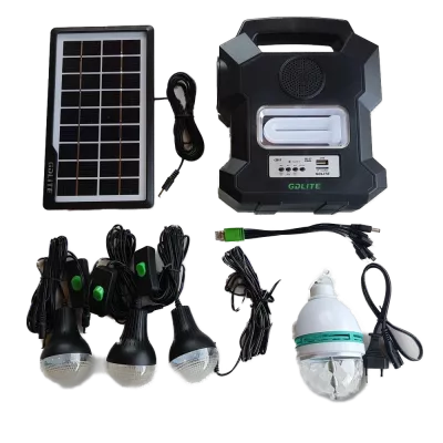 KIT Solar portabil USB, bluetooth, radio FM, MP3, 4 becuri incluse LP-0060