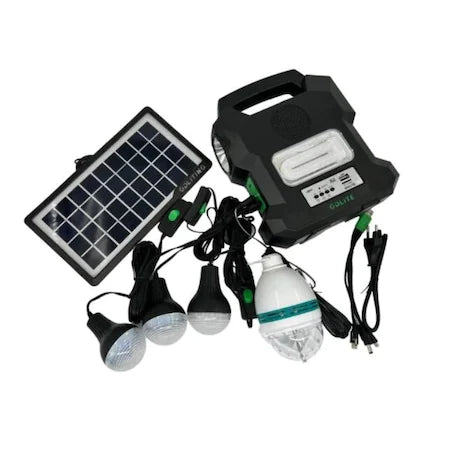 KIT Solar portabil USB, bluetooth, radio FM, MP3, 4 becuri incluse LP-0060
