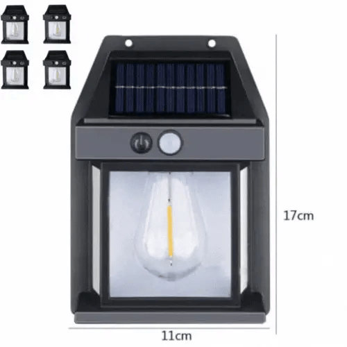OFERTA 1 + 1 GRATIS: Lampa Solara Retro Cu Bec si 3 Moduri De Iluminare si Senzor De Miscare