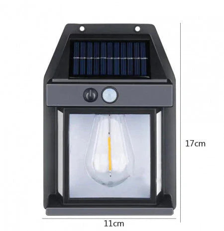 OFERTA 1 + 1 GRATIS: Lampa Solara Retro Cu Bec si 3 Moduri De Iluminare si Senzor De Miscare
