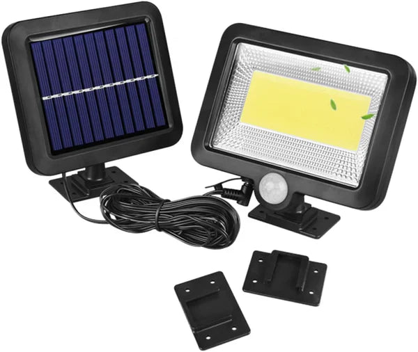 Lampa Solara Cu Panou Separat, Lumina Puternica, 100 LED COB, Cu Senzor De Miscare si Telecomanda, 1+1 CADOU
