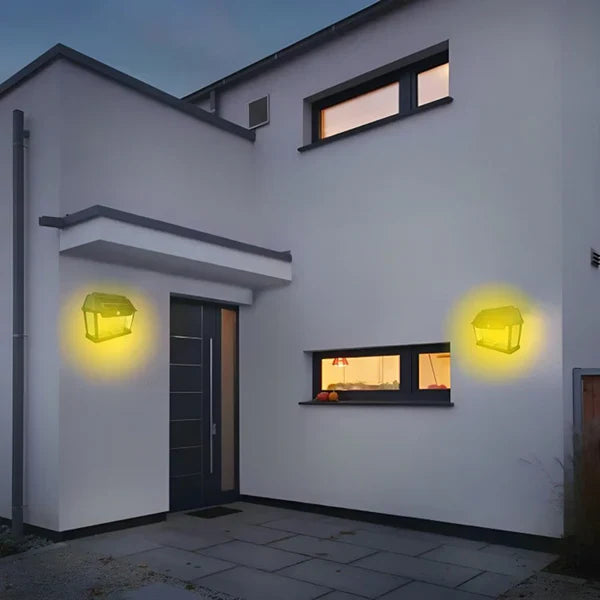 Lampa Solara De Perete Cu 3 Becuri LED, Cu Senzor de Miscare si Lumina, 3 Moduri de Iluminare, Rezistenta la Apa