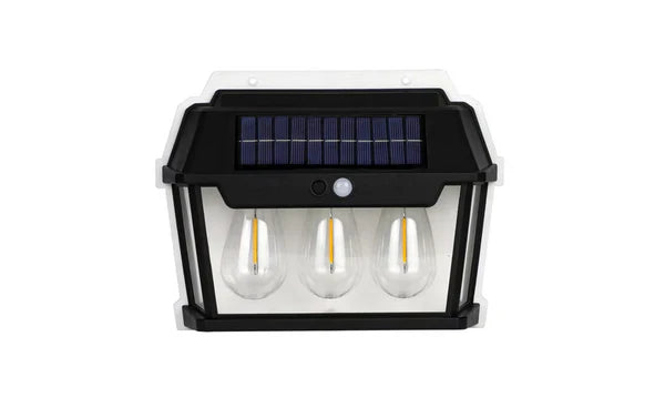 Lampa Solara De Perete Cu 3 Becuri LED, Cu Senzor de Miscare si Lumina, 3 Moduri de Iluminare, Rezistenta la Apa