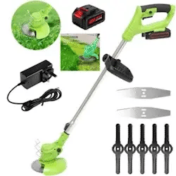 Motocoasa Portabila Cu 2 Acumulatori de 48V, Putere 800W, Cu Brat Extensibil, Pentru Gazon, 8 Lame Diferite