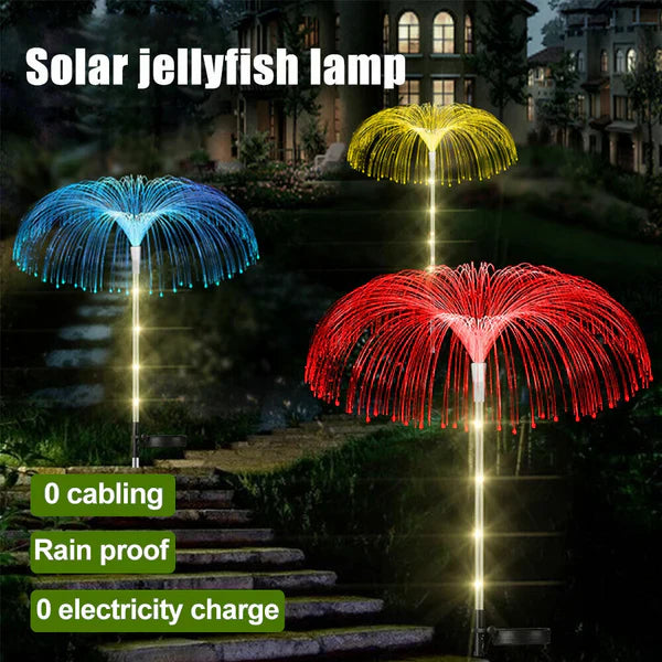 Pachet Promo: 1+1 GRATIS Lampa Solara Pentru Gradina, Tip Palmier, Culori RGB, Protectie La Apa IP65