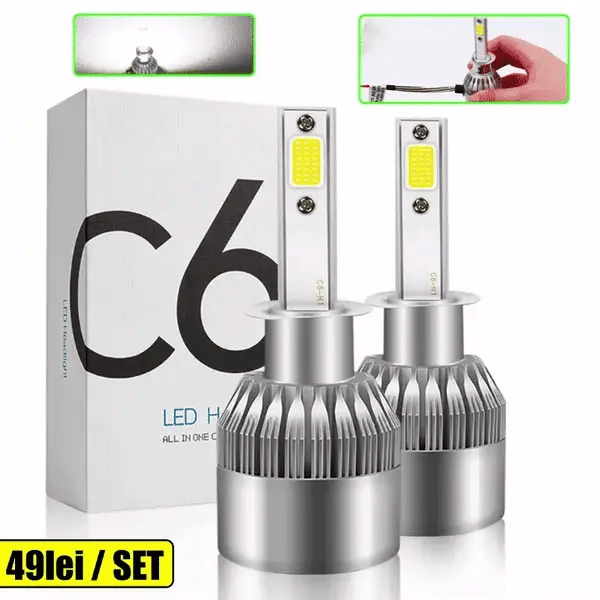 SET BECURI AUTO LED C6 H7, 7600 LUMENI, 36 W