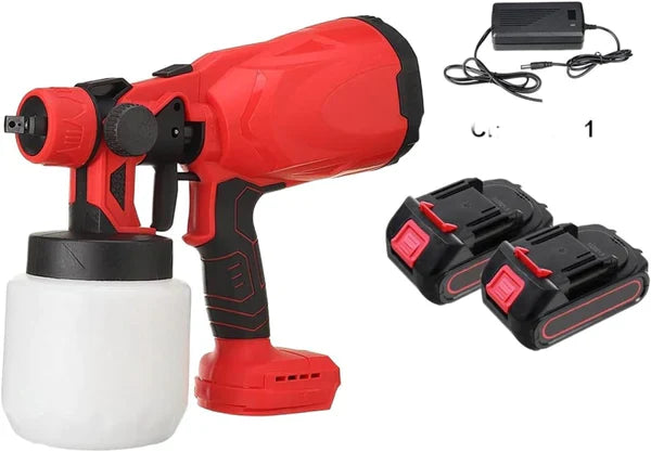 Pistol Profesional De Vopsit Si Zugravit, Electric, Cu Rezervor De Vopsea, 900 ml si 2 Acumulatori, 21V, Portabil