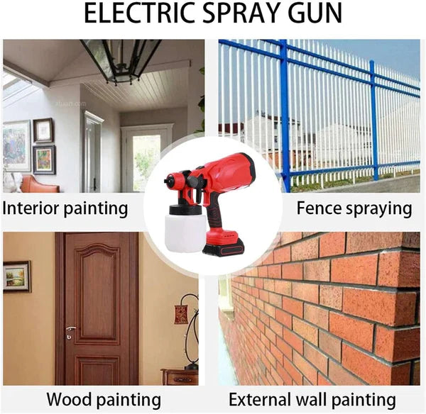 Pistol Profesional De Vopsit Si Zugravit, Electric, Cu Rezervor De Vopsea, 900 ml si 2 Acumulatori, 21V, Portabil