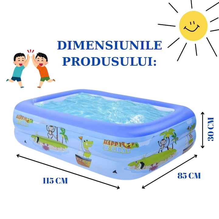 1+1 GRATIS : Piscina Gonflabila Premium ,Copii Si Adulti,115x 82x 33 cm