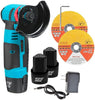 Mini Polizor Unghiular Electric cu 2 Acumulatori si 6 Discuri,Flex Portabil, 12V, Disc 76MM