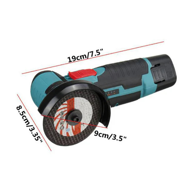 Mini Polizor Unghiular Electric cu 2 Acumulatori si 6 Discuri,Flex Portabil, 12V, Disc 76MM