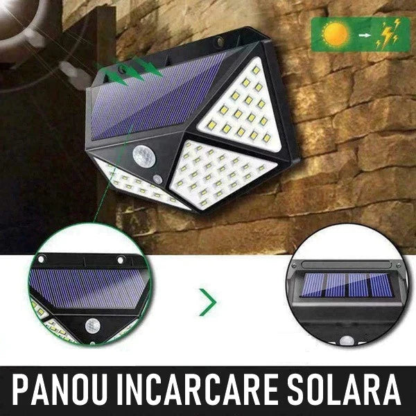 Set 4 Lampi Solare 100 LED UltraBRIGHT cu kit de prindere CADOU