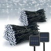 1+1 GRATIS Instalatie De Craciun, Cu Incarcare Solara, 100 LED-uri Mari, Rezistenta La Intemperii, Alb Rece, 10 m