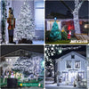 1+1 GRATIS Instalatie De Craciun, Cu Incarcare Solara, 1200 LED-uri Mari, Alb Rece, 120 m Lungime