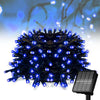 1+1 GRATIS: Instalatie De Craciun, Cu Incarcare Solara, LED-uri Mari, Rezistente La Intemperii, 20m, Albastru