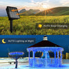 1+1 GRATIS: Instalatie De Craciun, Cu Incarcare Solara, LED-uri Mari, Rezistente La Intemperii, 20m, Albastru