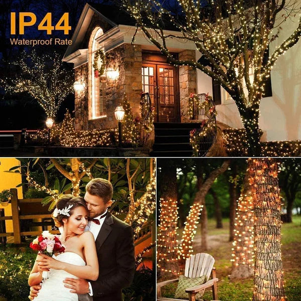 1+1 GRATIS:Instalatie De Craciun, Tip Rola, Cu 1000 LED-uri Mari, Interior sau Exterior, Rezistenta La Vreme Rea, 100 m, Alb Cald