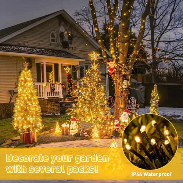 1+1 GRATIS:Instalatie De Craciun, Tip Rola, Cu 1000 LED-uri Mari, Interior sau Exterior, Rezistenta La Vreme Rea, 100 m, Alb Cald